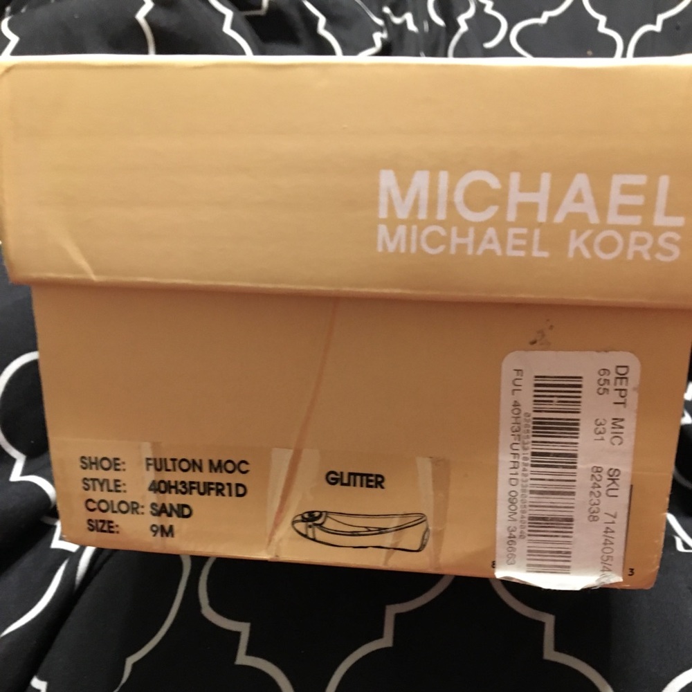 Michael Kors NWB Fulton Moccasin in Sand Glitter